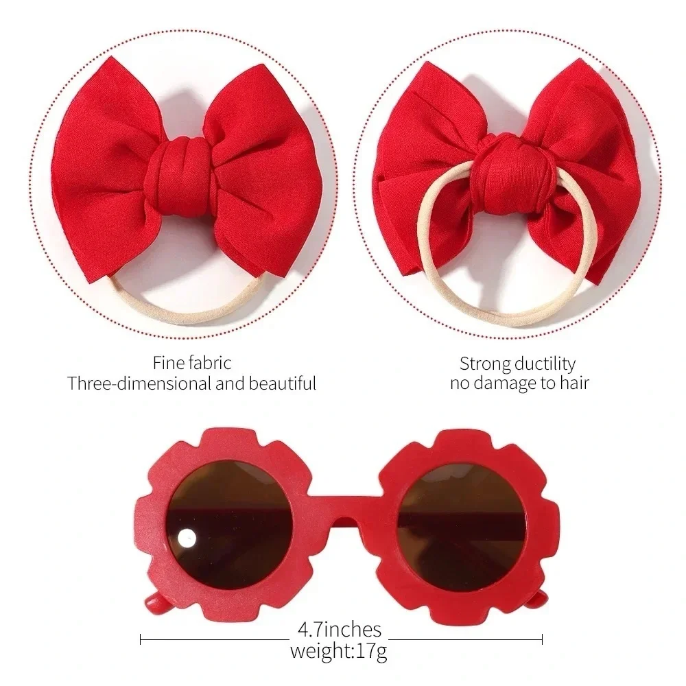 2 Piece Baby Girls‎ Bow/Hairband Sunglasses Set NEW!! Pink 💕🕶️